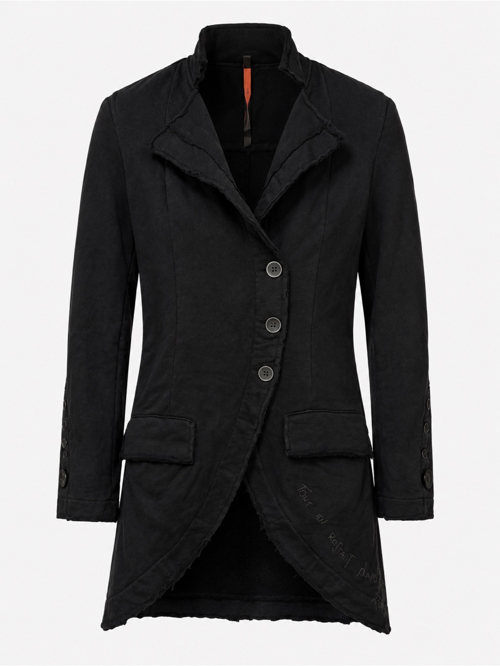 Vintage Cop.Copine Womens Black Long Coat Size Small Avant Garde Gothic Grunge